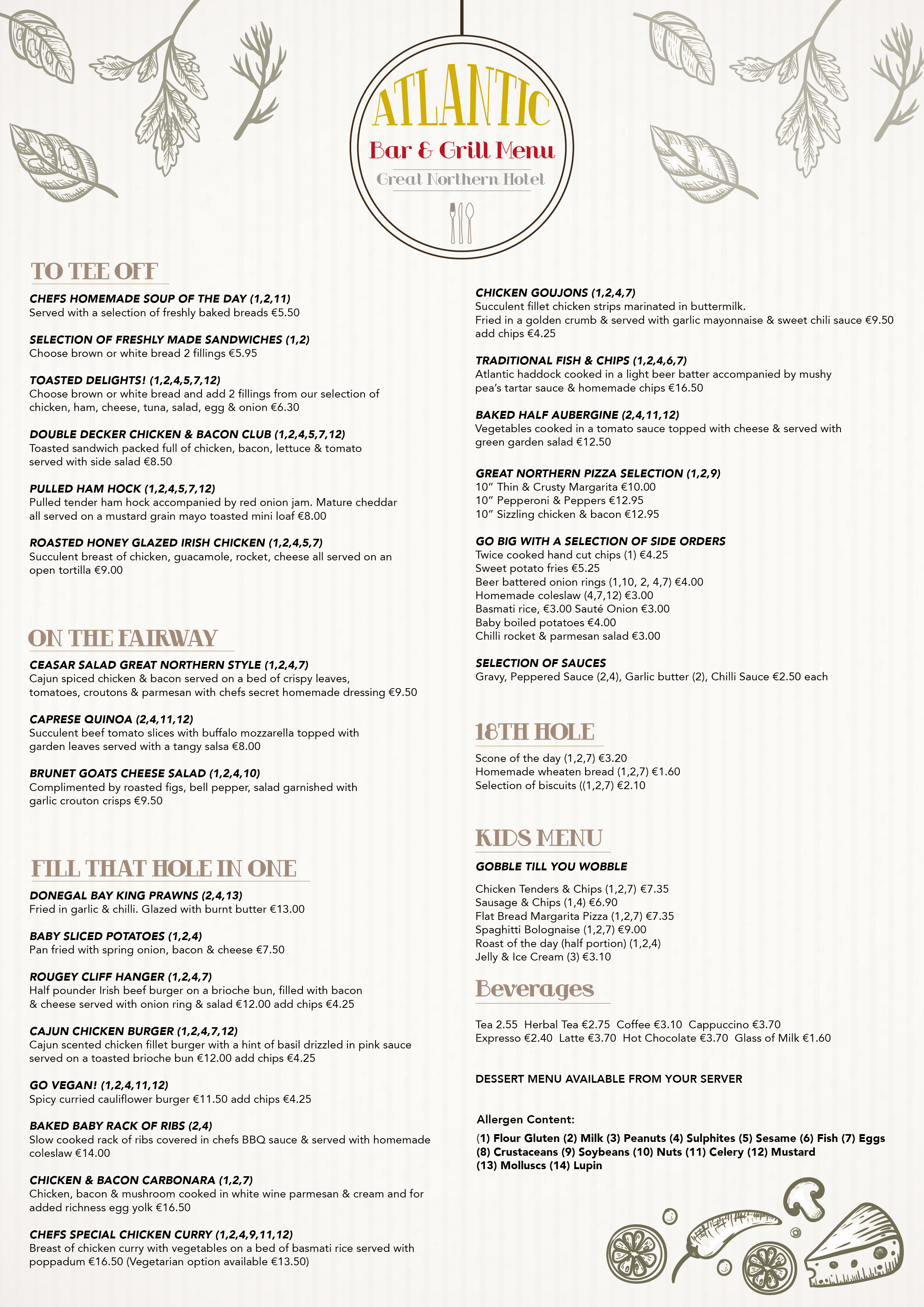 Atlantic Bar & Grill Restaurants in Bundoran Great Northern Hotel